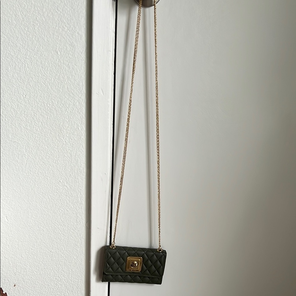 Love Moschino Olive color Quilted Chain Bag